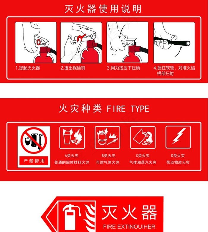 灭火器使用方法矢量图图片ai矢量模版下载