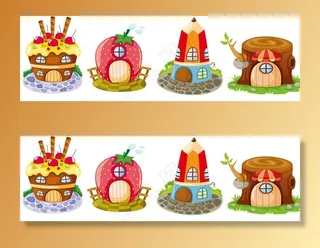 卡通动物创意房子图片