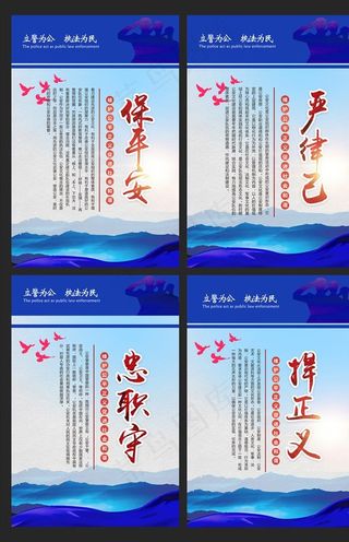 *警察警队文化展板图片