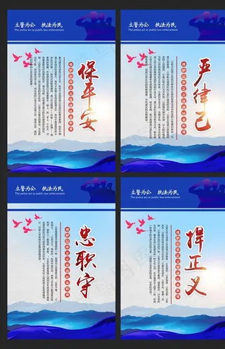 *警察警队文化展板图片
