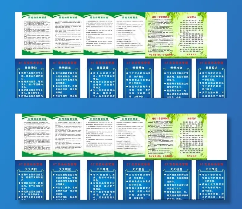 餐饮厨房管理规章制度展板图片cdr矢量模版下载