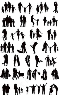 一家人剪影图片