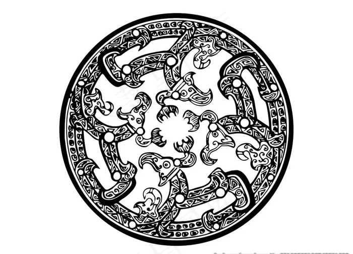 古代纹样青铜器纹理图片ai矢量模版下载