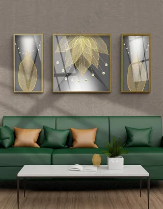 手绘叶脉艺术北欧装饰画图片