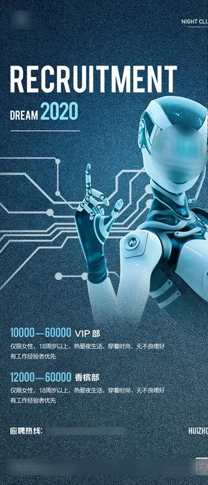 酒吧招聘海报图片