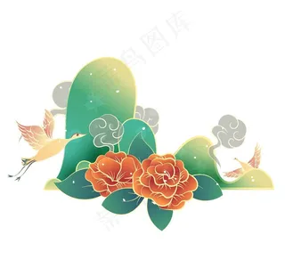 国潮风工笔画图片