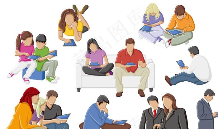 商务人物剪影 小学生剪影图片