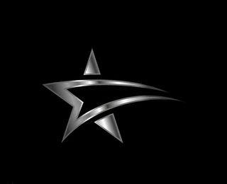 银色质感抽象五角星logo图片