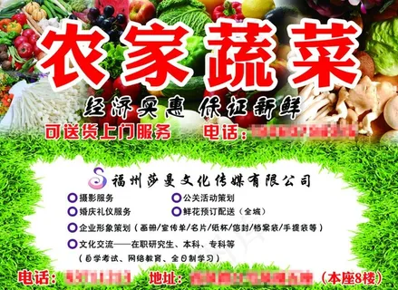 农家蔬菜店结合广告传媒门头招牌图片