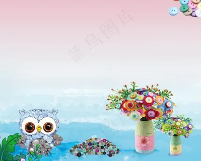 纽扣画图片 纽扣画图片