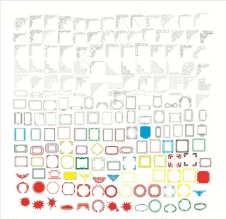 各种花边及爆炸矢量图图片