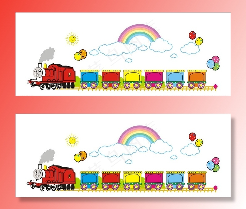 幼儿园 雕刻 小火车 矢量图片