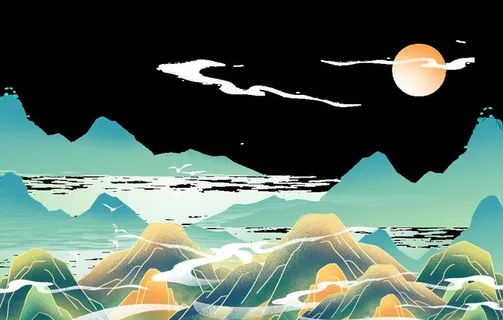 中国风国潮山水图片