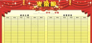 光荣榜展板图片