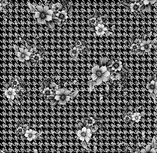 千鸟格女装四边连续传统印花图案图片