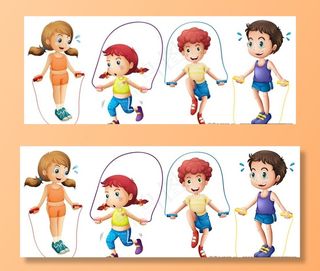 卡通跳绳儿童图片