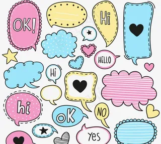 缤纷彩绘语言气泡矢量图图片