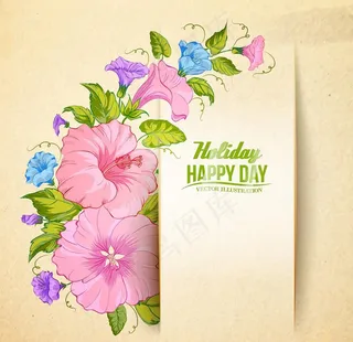 手绘喇叭花图片