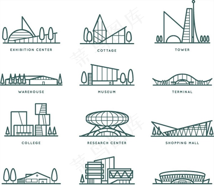 卡通建筑矢量图片