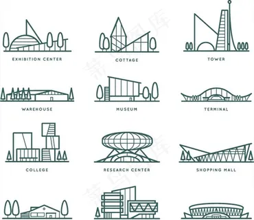 卡通建筑矢量图片