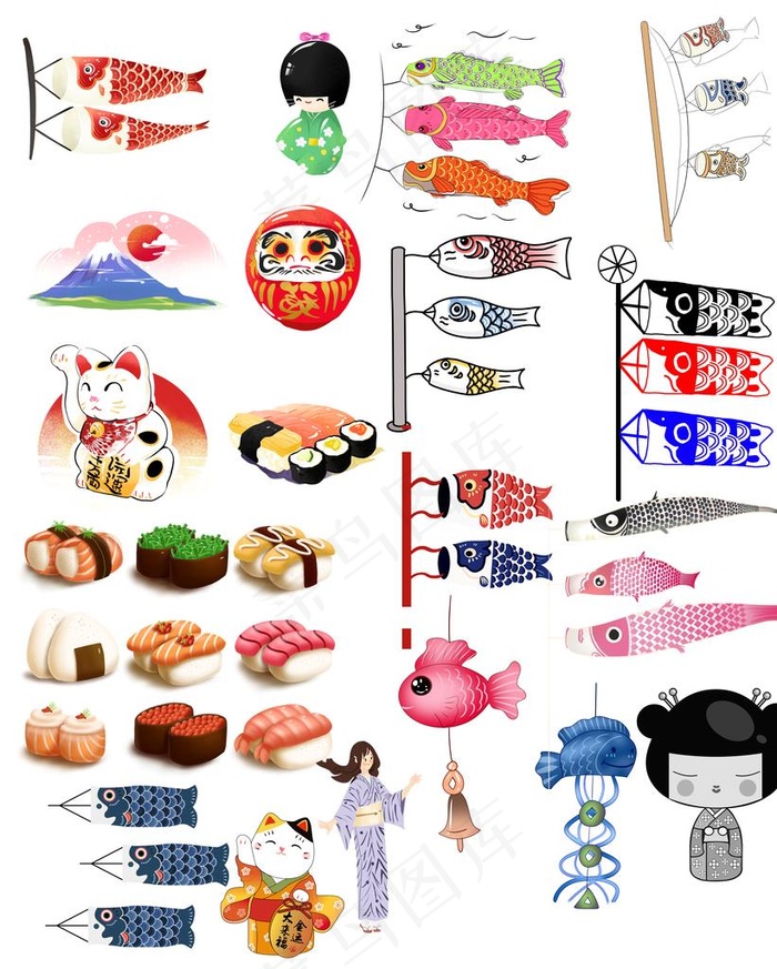 日本插画素材元素图片
