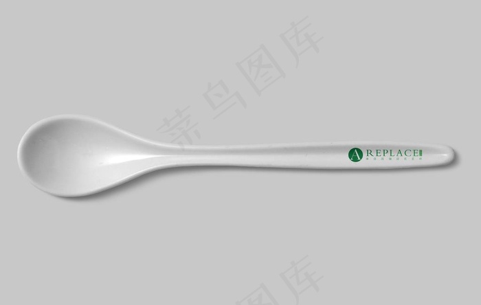 白色塑料小勺样机图片