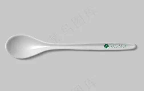 白色塑料小勺样机图片