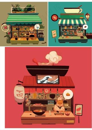 卡通小卖部图片