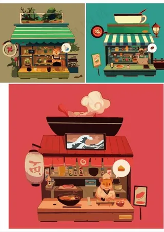 卡通小卖部图片