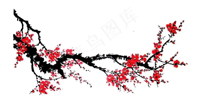 水墨梅花图片(11811X5906(DPI:300))psd模版下载
