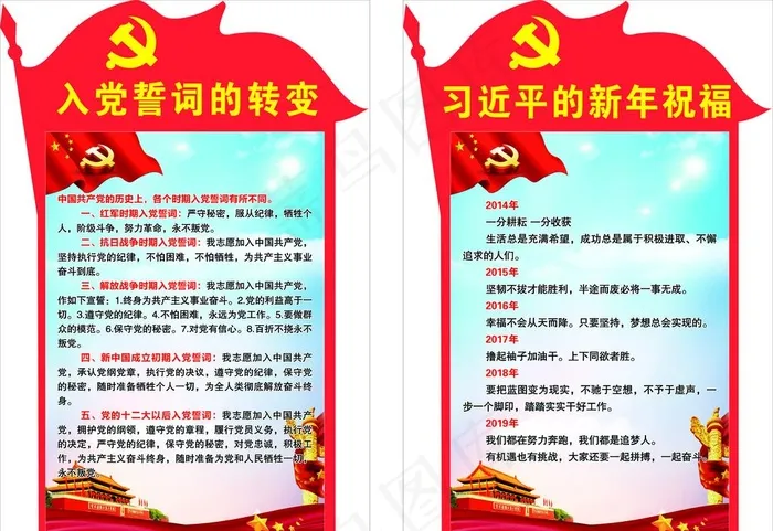 入党誓词的转变 新年祝福图片cdr矢量模版下载