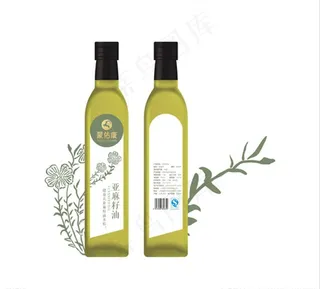 亚麻籽油瓶贴设计图片瓶身贴