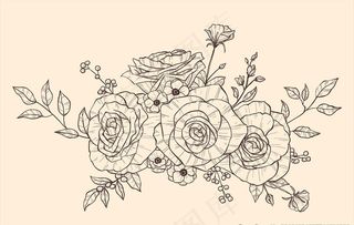 线条手绘矢量花图片
