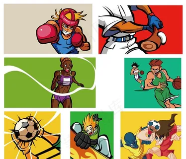 儿童画 卡通画 运动系列图片