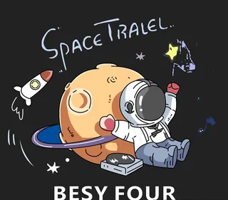 可爱卡通太空人矢量素材图片