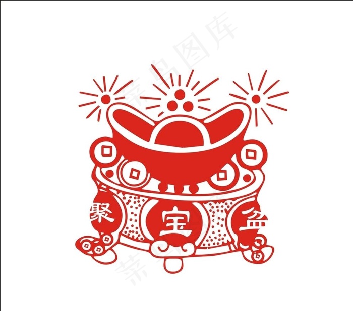 聚宝盆图片cdr矢量模版下载