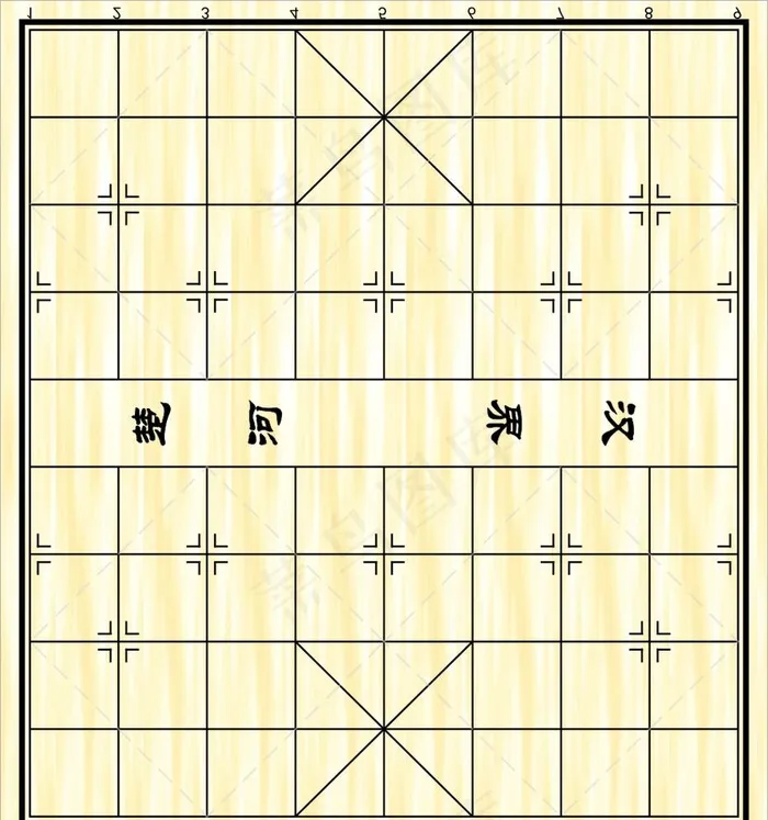 中国象棋棋盘专业比赛标准棋盘图片cdr矢量模版下载