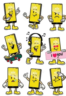 卡通手机形象图片