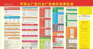 广告图文价格表图片
