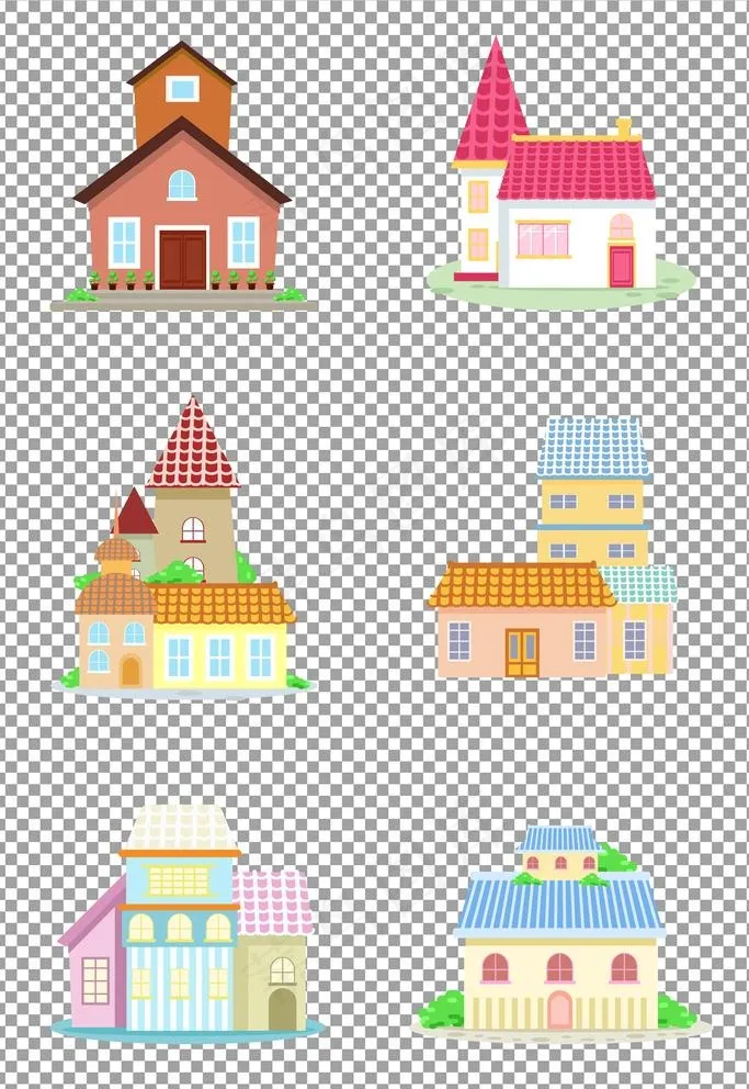 手绘可爱小房子图片