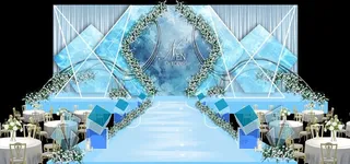 蓝色系婚礼设计背景图片