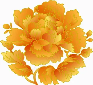 金色牡丹花图片