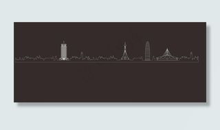 郑州地标 二七塔 玉米楼线稿图片