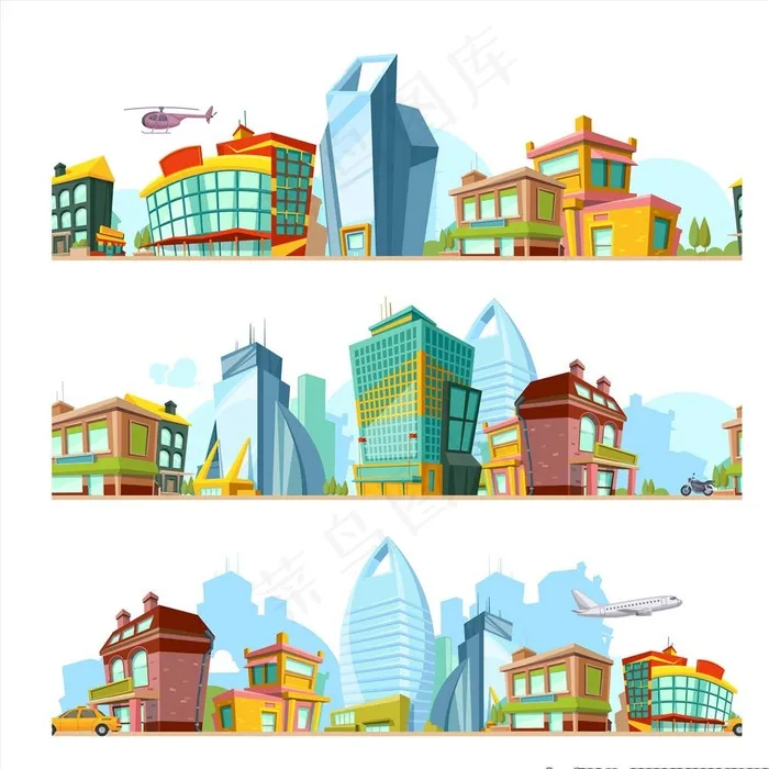 高楼建筑图片ai矢量模版下载