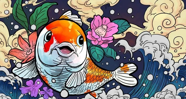 吉祥锦鲤插画图片 吉祥锦鲤插画图片