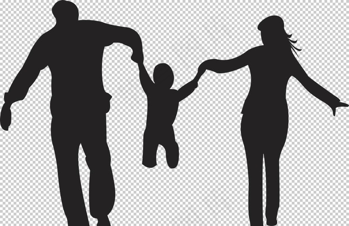 一家人剪影图片