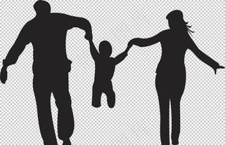 一家人剪影图片