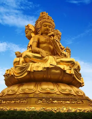 观音送子 铜观音像 佛教图片