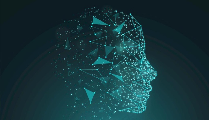 碎片化人脸科技识别炫酷海报图片ai矢量模版下载