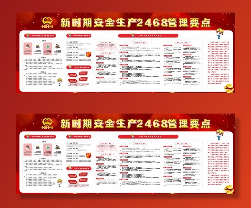 中国中铁2468管理要点图片(3000X1000)cdr矢量模版下载